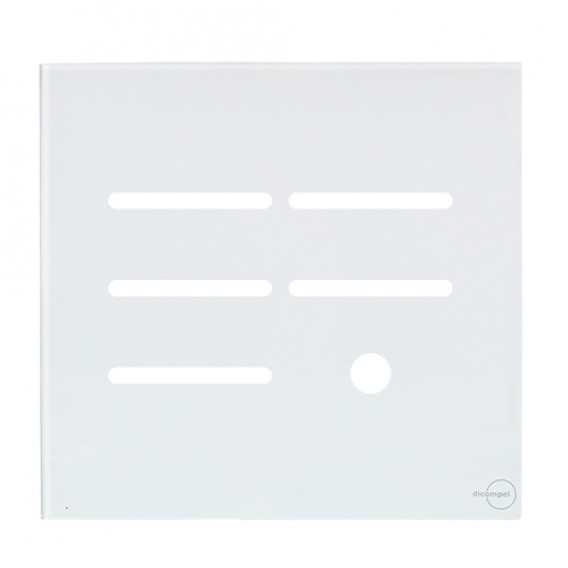 Placa p/ 5 Interruptores + furo 4x4 -  Novara Glass Branco